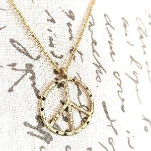 Peace sign boho hippie necklace New